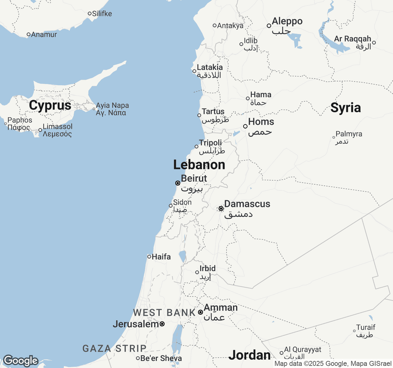 Map of Lebanon